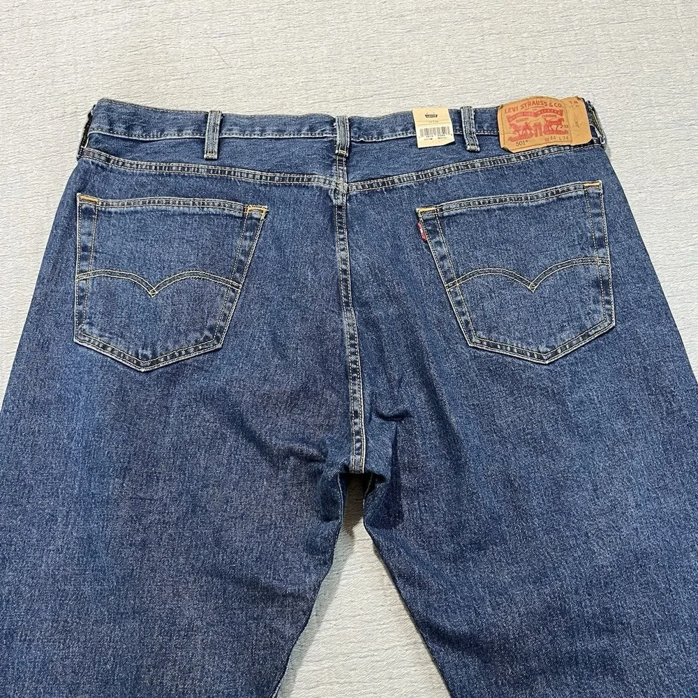 NWT MEN'S LEVI JEANS‎ 501 Original Straight Button Fly Stretch 44X34